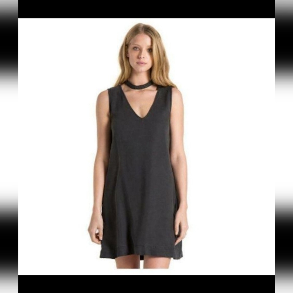 Anthropologie Cloth & Stone Chambray Choker Mini Dress